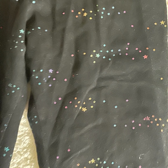 black crop leggings with rainbowstargalaxy pattern - Picture 4 of 4